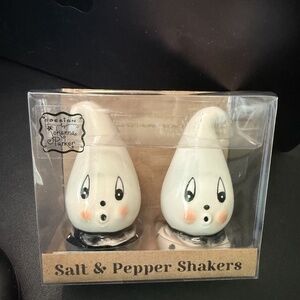 New in Box Johanna Parker Ghost Salt & Pepper Shakers Transpac Halloween